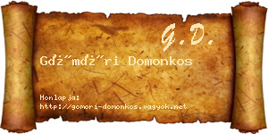 Gömöri Domonkos névjegykártya